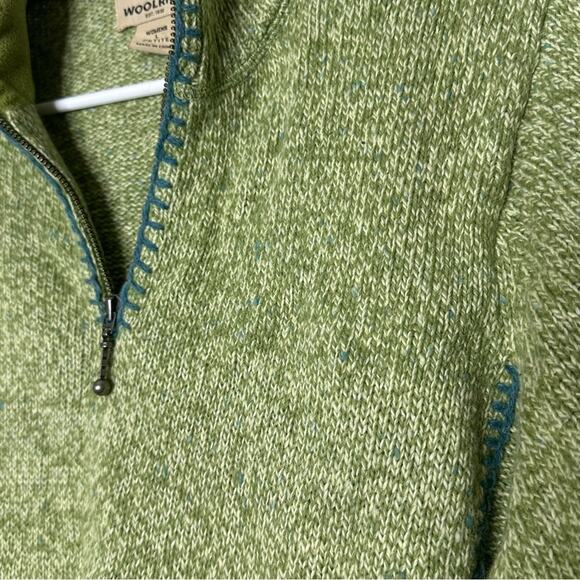 Woolrich Green Mock Neck 1/4 Zip Pullover Large Petite - Picture 4 of 6